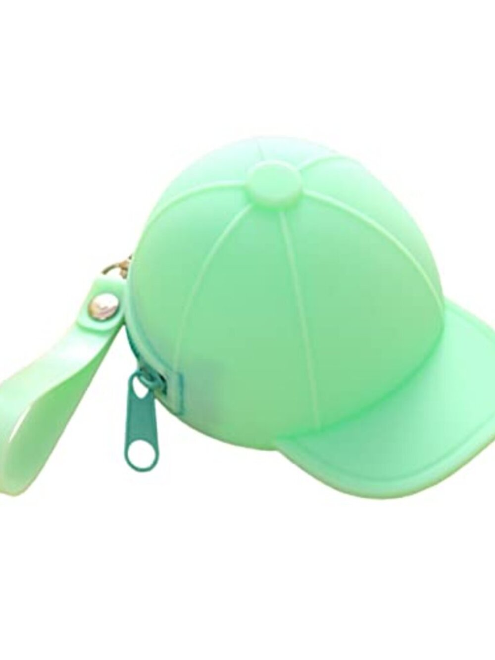 Mini Baseball Cap Coin Purse Silicone Zipper Pouch with Hand Strap